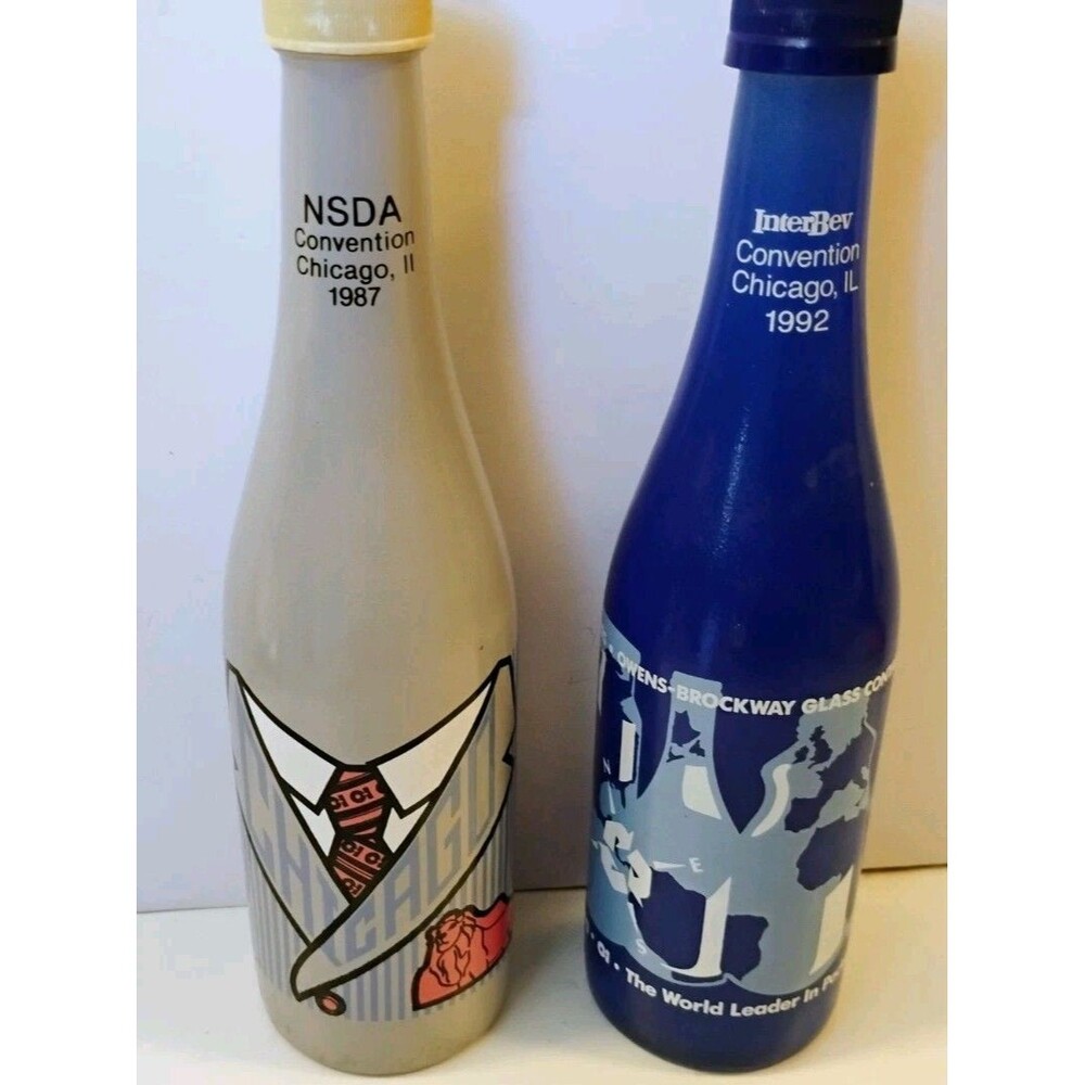 Vintage 1987 & 1992 InterBev NSDA Convention Bottles Chicago Souvenir Lot